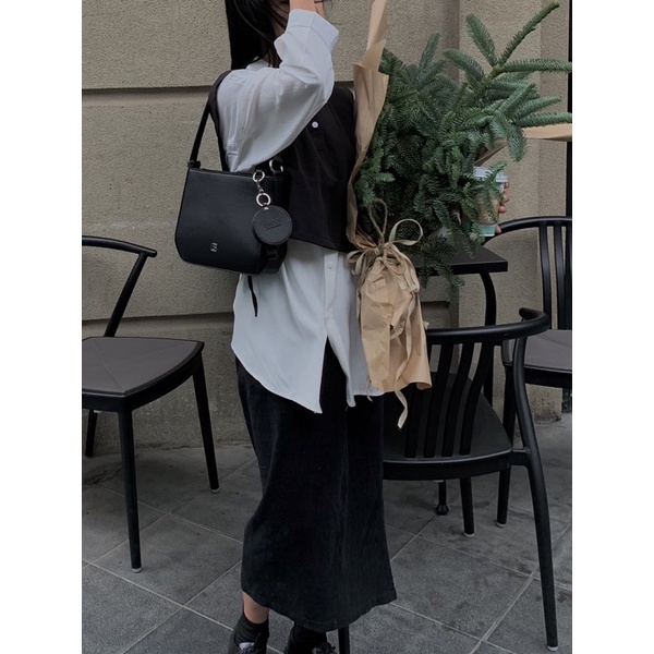 Fromsooyoung - Chân váy nhung tăm xẻ sau freesize cạp chun