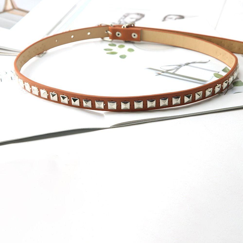 WMES15H Thắt Lưng Da Bản Nhỏ Đính Đinh Tán Phong Cách Hàn Quốc