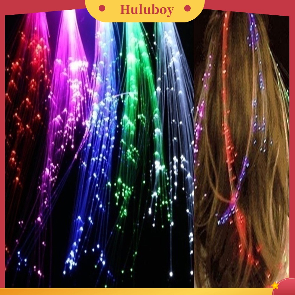 Huluboy| Kẹp tóc dạng dây đèn LED sợi quang trang trí tiệc Halloween
