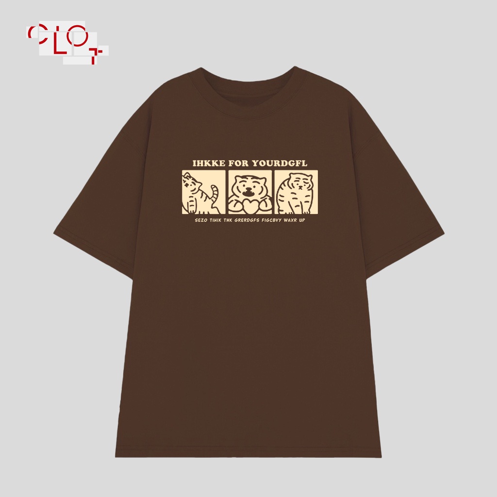 CLOT local brand Áo phông nam nữ vintage nâu áo thun tay lỡ ulzzang bigsize unisex 100%cotton