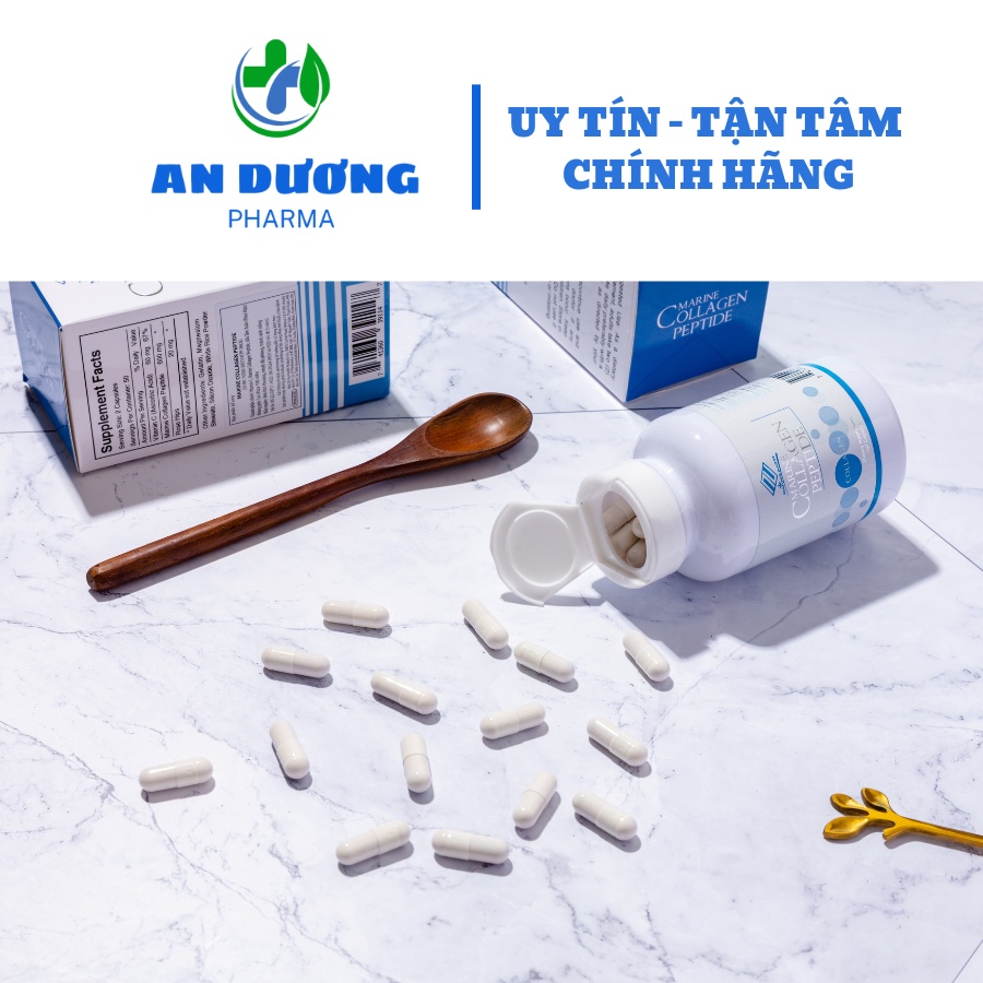 Viên Uống Xóa Nám Trắng Da Marine Collagen Peptide Nuhealth Mỹ 100 viên