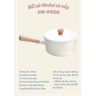 Nồi quánh sứ nấu bột Modui Hàn Quốc có nắp