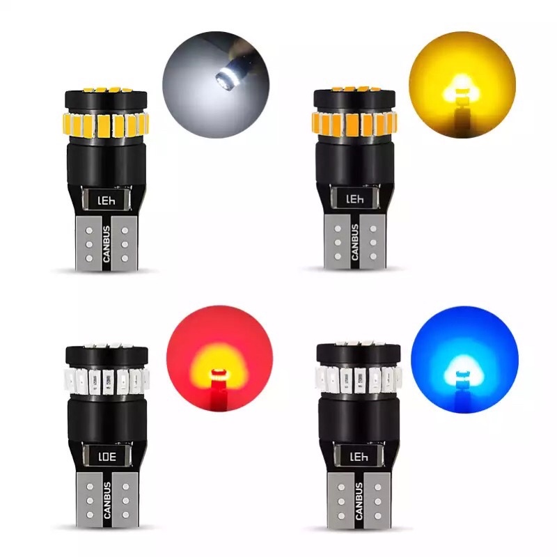 LED T10 Auxito canbus ánh sáng trắng đỏ vàng xanh không báo lỗi 6000k