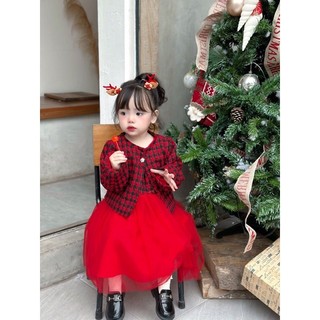 Set váy dạ đỏ noel, năm mới chonbs