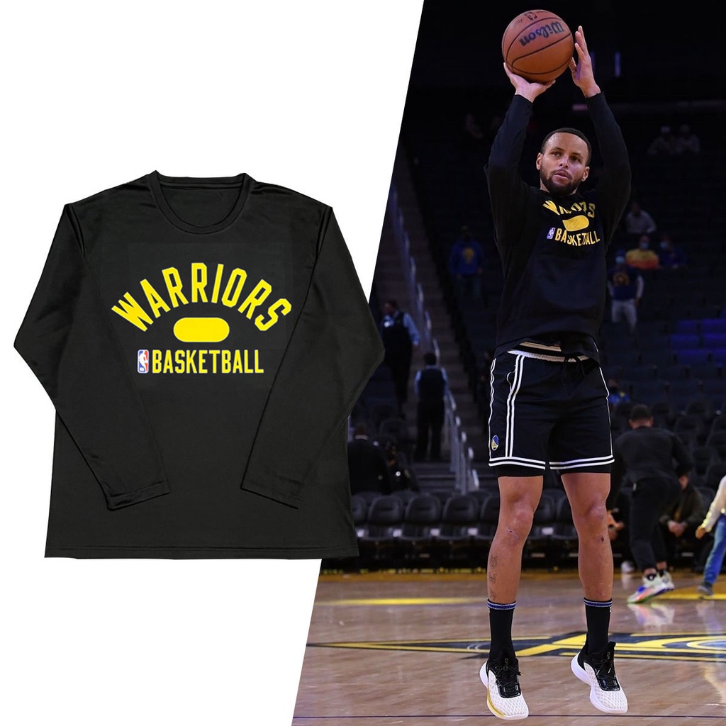 Áo Thun Tay Dài Thể Thao Bóng Rổ James Curry Ba Quả Bóng Rổ Giữ Ấm Cho Nam