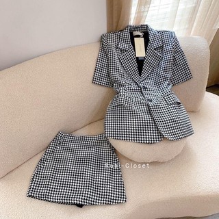 Set áo xest tay ngắn kèm chân váy