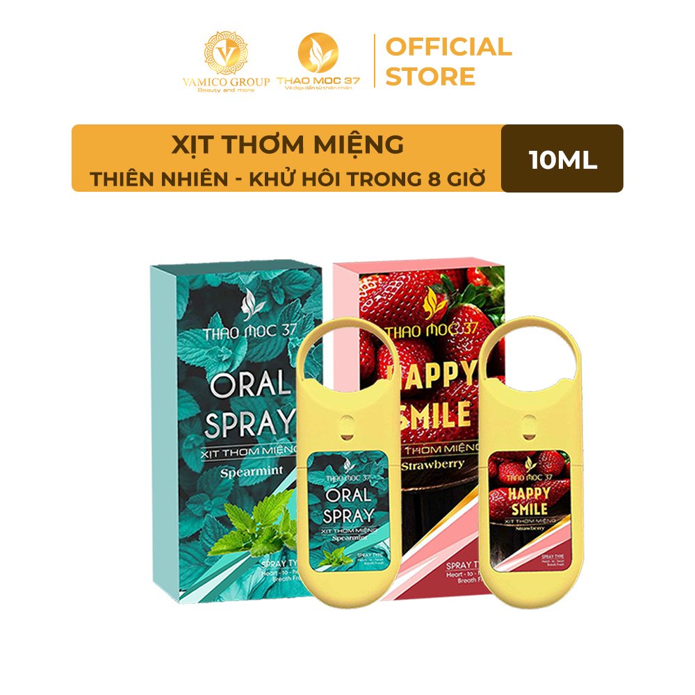 Xịt Thơm Miệng Thảo Mộc 37 Chính Hãng, chăm sóc hơi thở, loại bỏ hôi miệng, vi khuẩn khoan miệng giúp bạn luôn tự tin