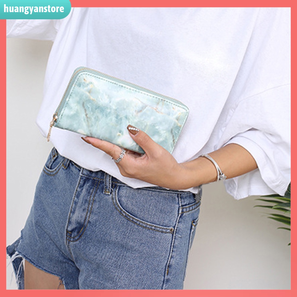 HY/ Ví Nữ Dáng Dài Họa Tiết Đá Cẩm Thạch Thời Trang