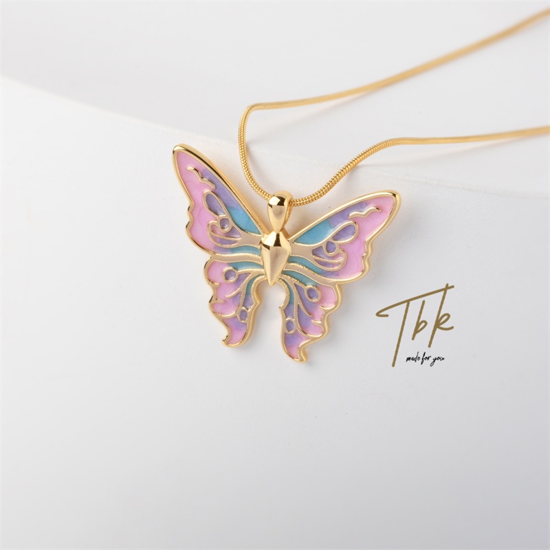 Vòng cổ Mạ Vàng 18k Mặt Hình Bướm 373nbutterfly Thời Trang Cho Nữ