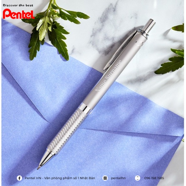 Bút Ký Cao Cấp Pentel BL407 Ngòi 0.7mm Mực Xanh | Thiết Kế Đầu Bấm | 7 Màu Vỏ Thời Trang