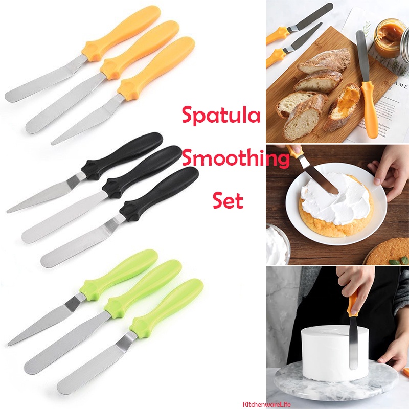 3 Dao Chà Láng Bánh Kem Bằng Thép Không Gỉ Mini