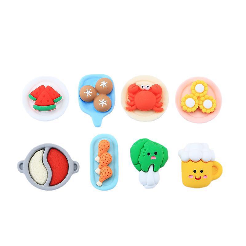 Charm (C622) slime/ Dụng Cụ Charm Trang Trí [Ko Keo &amp; Nút] Hình Lẩu &amp; Các Món Ăn - Giá 1 cái