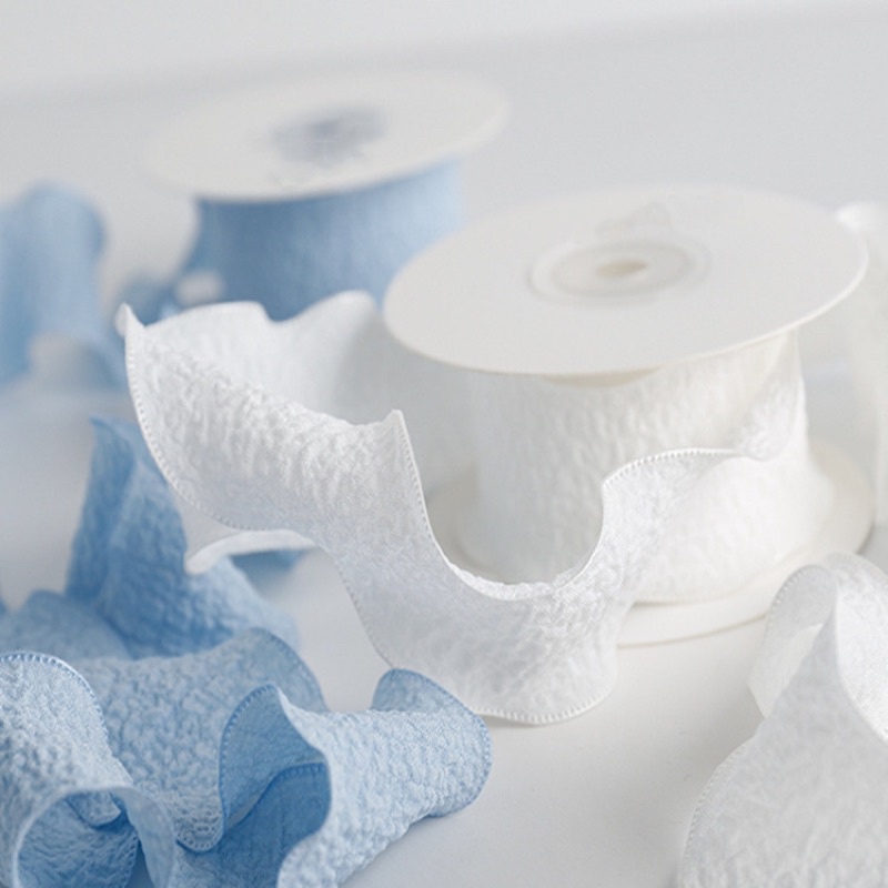 Ruy Băng Bèo Poly, Bèo Nhún, Vải Xốp KT 4CMx9M Bó Hoa, Buộc Quà,..