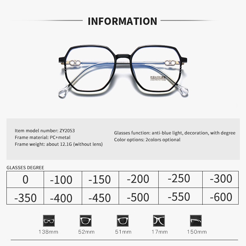 Mắt Kính Chống Ánh Sáng Xanh Thời Trang Hàn Quốc 2022 Cho Nữ