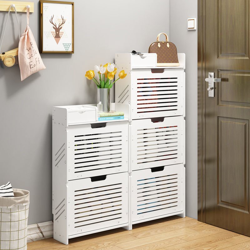 Tủ giày gỗ nhựa 2 tầng 2, 3 lớp cánh TRƠN + SỌC sáng bóng...Tô thêm vẻ đẹp , gọn gàng căn phòng bạn