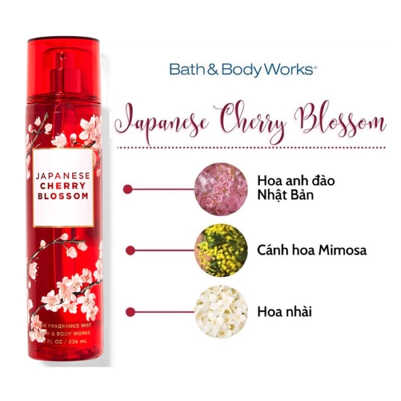 Xịt Thơm Body Bath & Body Works Japanese Cherry Blossoms