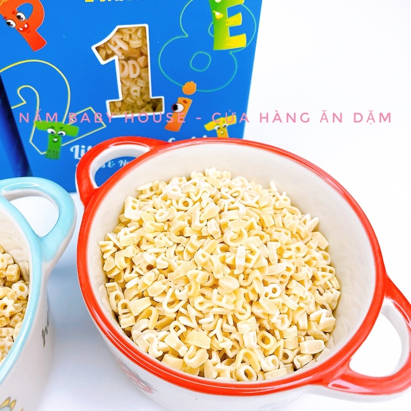 Nui hữ cơ hình sao, nui chữ Bartolini Ba Lan cho bé ăn dặm 250g