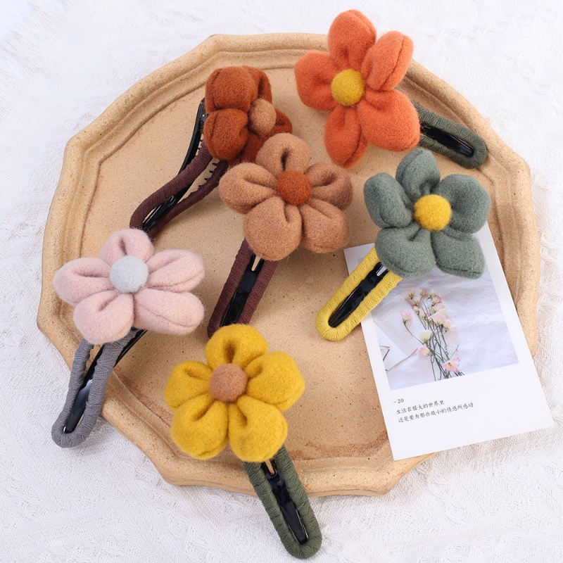 Kẹp Tóc Đuôi Ngựa Bằng Vải Bông Họa Tiết Hoa Lớn Nhiều Màu Sắc Phong Cách Retro Thanh Lịch Giá Đỡ