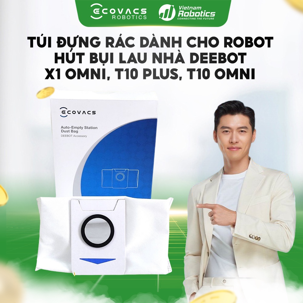 Túi Đựng Rác dành Cho Robot Hút Bụi Lau Nhà Deebot X1 Omni, T10 Plus, T10 Omni - Phiên bản quốc tế - Hàng chính hãng