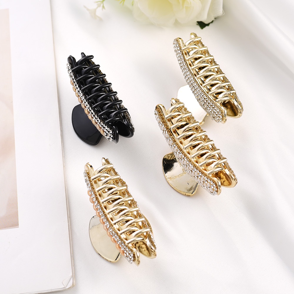 Kẹp Tóc Càng Cua Đính Đá Và Ngọc Trai Phong Cách Pháp Cổ Điển Sang Trọng Thời Trang Cho Nữ