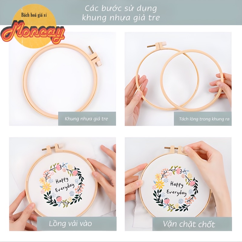 Khung thêu nhựa giả tre