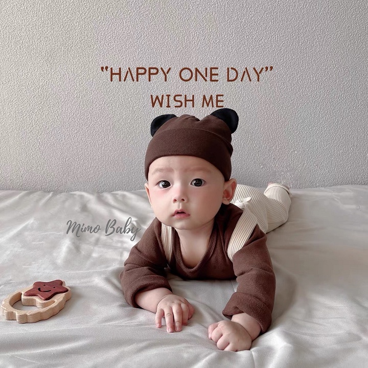 Mũ cotton tai chuột mickey cho bé - mũ trùm đầu  MD157