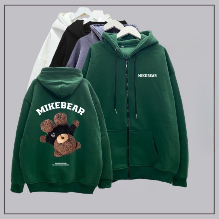Áo Hoodie nam nữ MikeBear màu Xanh Lá , áo khoác chất liệu nỉ bông siêu ấm Mẫu Trend 2022 BiluxOfficial