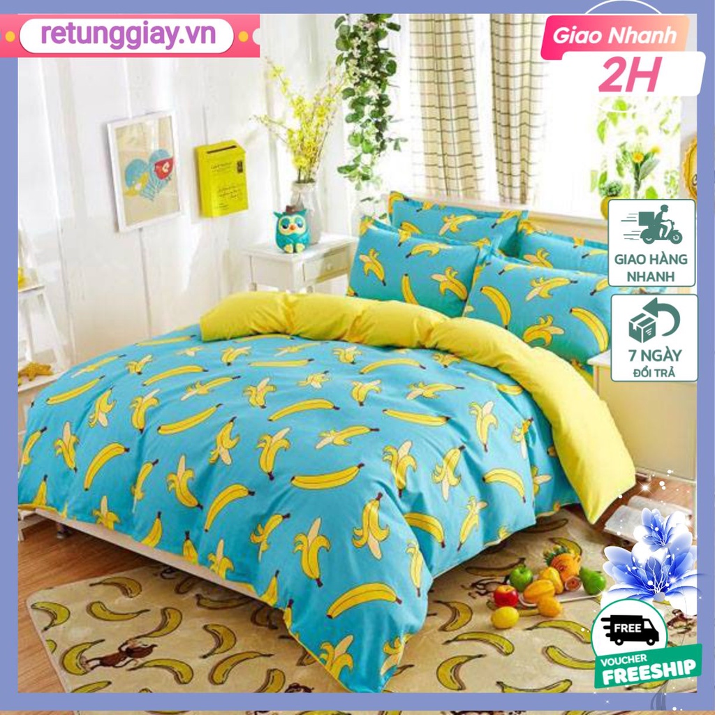 Bộ ga gối cotton poly HCM 1M8X2M