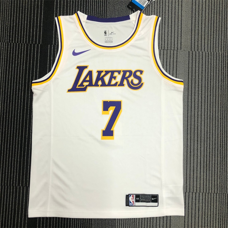 Anthony No. 7 NBA Áo Bóng Rổ Màu Trắng Cổ Thuyền Los Angeles Lakers Chất lượng cao + tặng vòng đeo tay thời trang