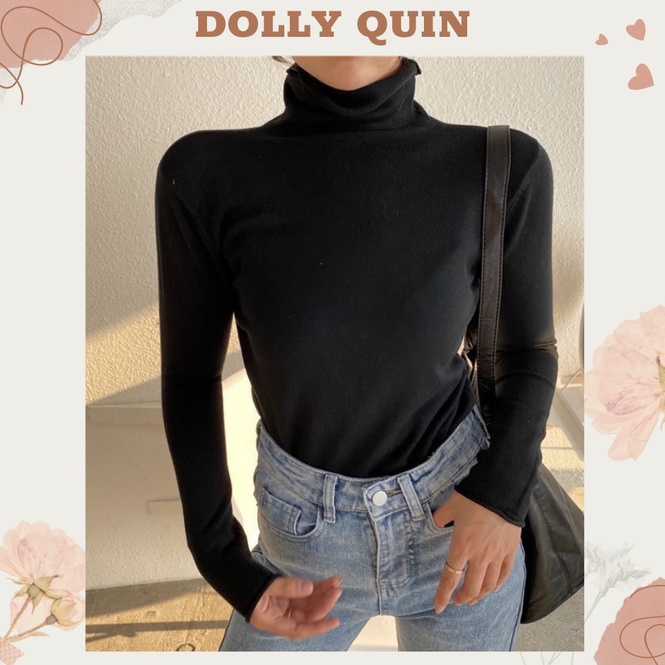 Áo len cổ lọ nữ dài tay dệt kim áo giữ nhiệt nhiều màu thời trang hàn quốc A005 Dolly Quin