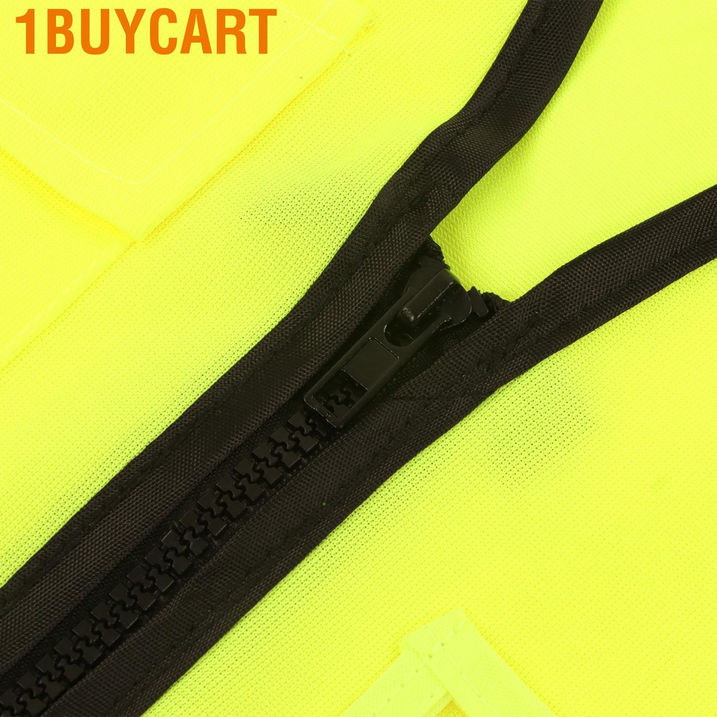 1buycart Reflective Safety Vest High Visibility Polyester Workwear with Pocket for Worker Engineer