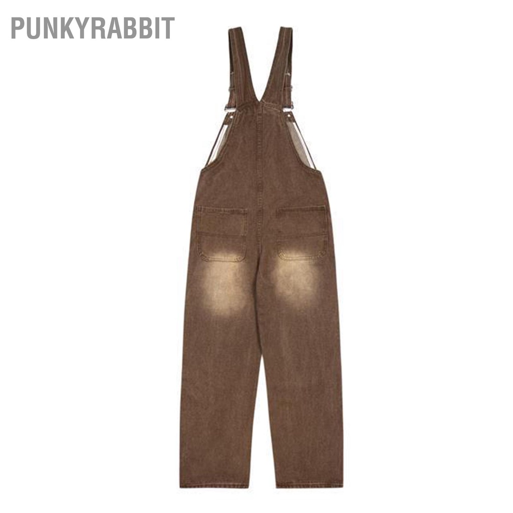 PunkyRabbit Áo Liền Quần Nữ Ống rộng Dây Đeo Có Thể Điều Chỉnh Dáng Rộng Suspender Jumpsuit Túi Cho Mùa Xuân  Thu