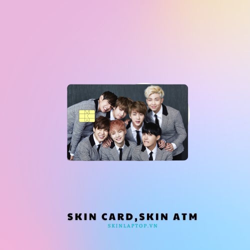 Miếng Dán Thẻ Card Kpop BTS | SKIN ATM, Thẻ Xe, Thẻ Chung Cư Trang Trí - Chất Liệu Decal Vinyl Chống Nước