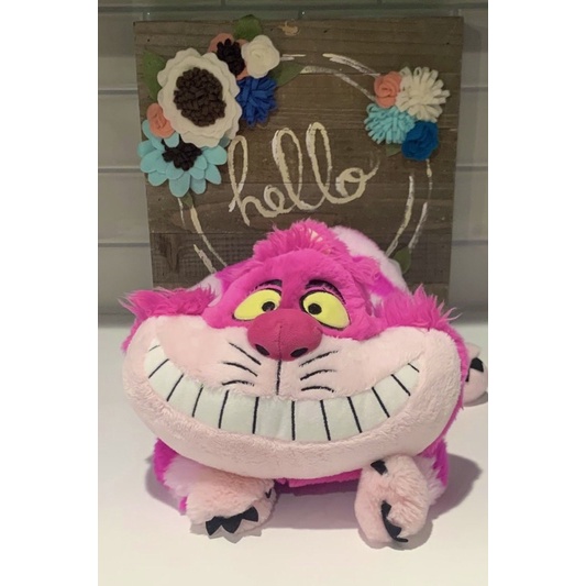 Gấu Bông Mèo Cheshire NEW Chính Hãng Disney Alice in Wonderland lông mềm mịn 35cm cat cười nhe răng vằn hồng chesire thú
