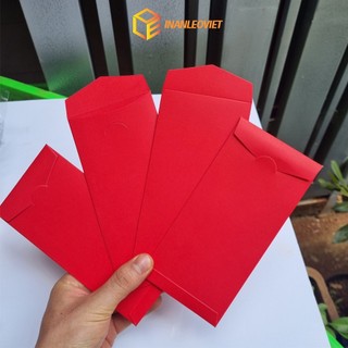 10 Cái bao lì xì trơn cao cấp kraft nâu và đỏ 8x16.5cm trang trí có thể vẽ màu nước định lượng giấy 210gsm siêu cứng cáp