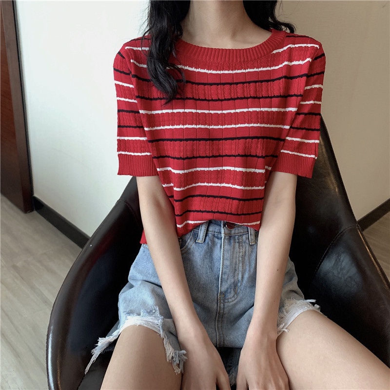 NRVP Áo thun nữ ngắn tay gợi cảm thời trang mùa hè Hàn Quốc 2023