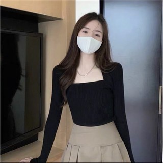 Áo len tăm cổ vuông Quảng Châu Cao Cấp