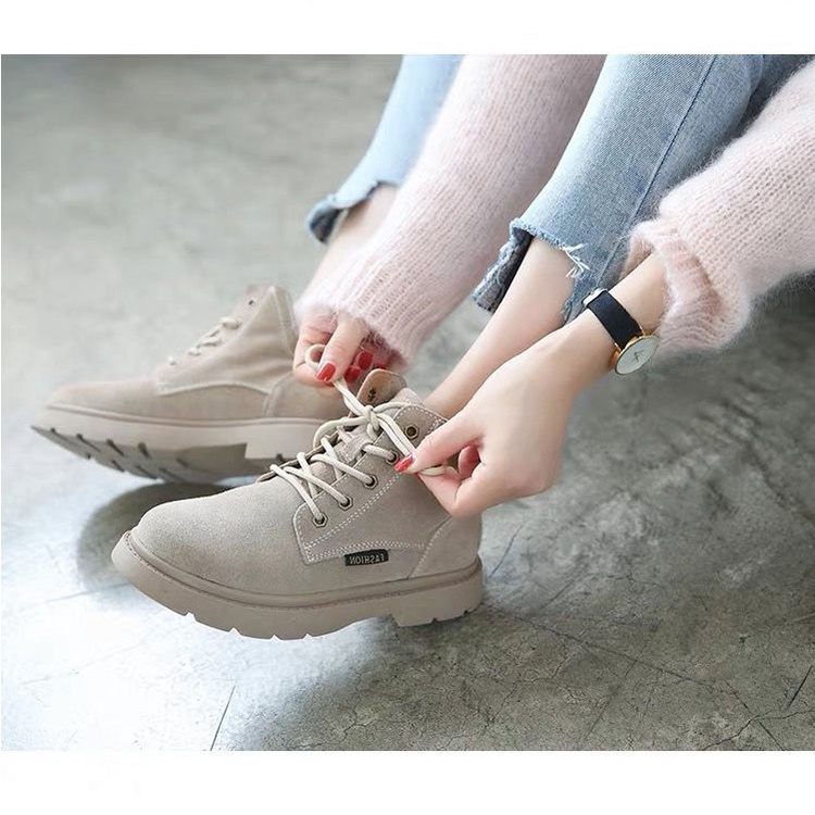 Giày Bốt martin Da Lộn Màu Sắc Thời Trang Cho Nữ