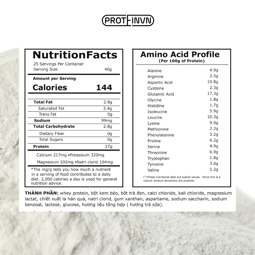 Whey Protein Isolate PROTEINVN - Vị Trà Sữa 8KG