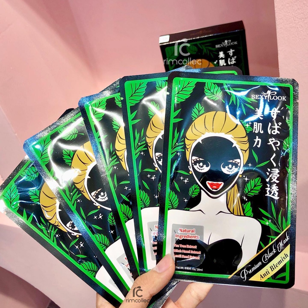 Mặt Nạ Tràm Trà Sexylook Tea Tree Anti Blemish Black Facial Mask 28ml