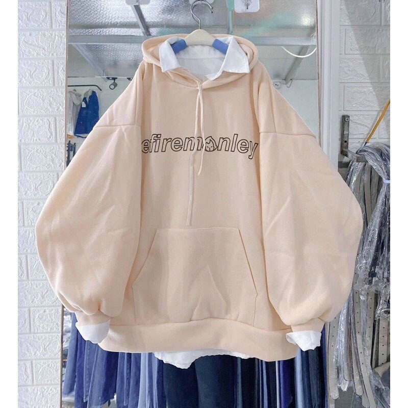 (Sale FreeShip) Aó hoodie nam nữ phong cách hàn,áo nỉ bông tay phồng cute,nón 2 lớp có dây luồn,có túi