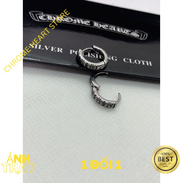 Bông tai chrome heart bạc fullbox có bảo hành - Chrome Heart Store