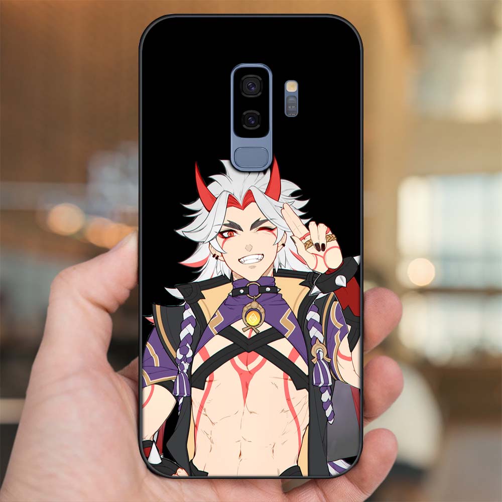 Ốp lưng Samsung S9 Plus viền đen in hình Arataki Itto Genshin Impact