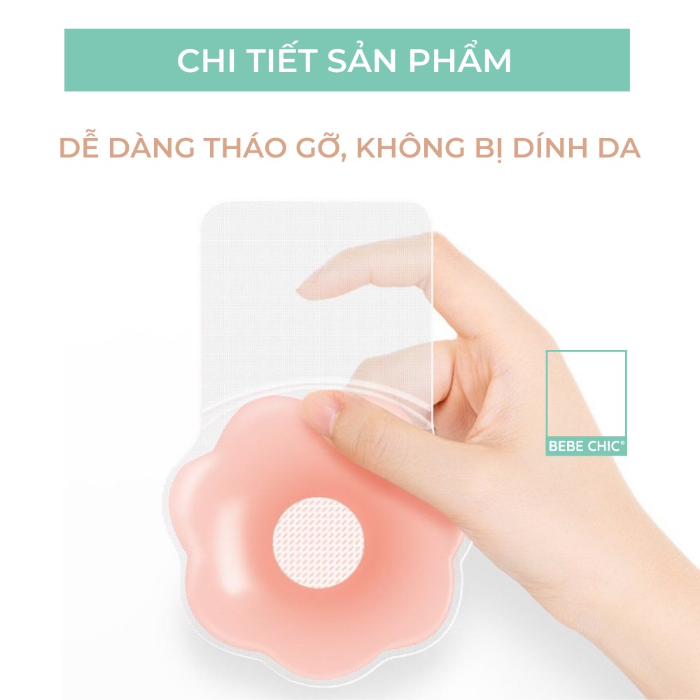 Miếng dán ngực Siliconcao cấp hình nhũ hoa, Cặp miếng dán nâng ngực chống chảy xệ