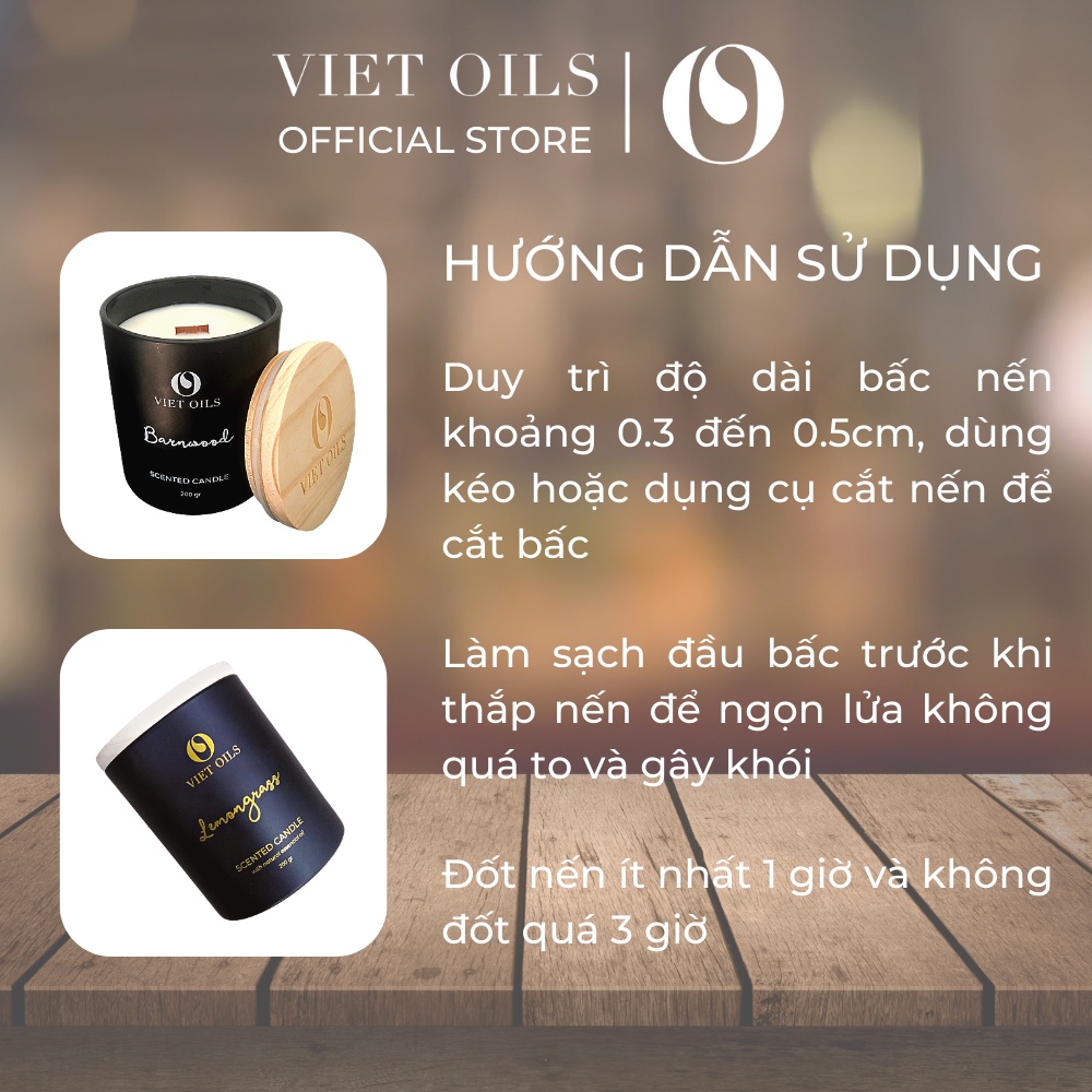 Nến thơm tinh dầu sả chanh Lemongrass VIETOILS