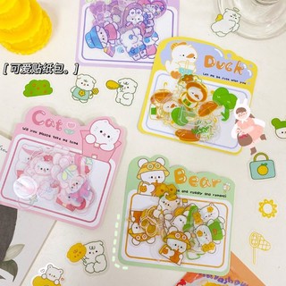 Túi sticker dán trang trí hình hình thú cute cắt sẵn gỡ dán