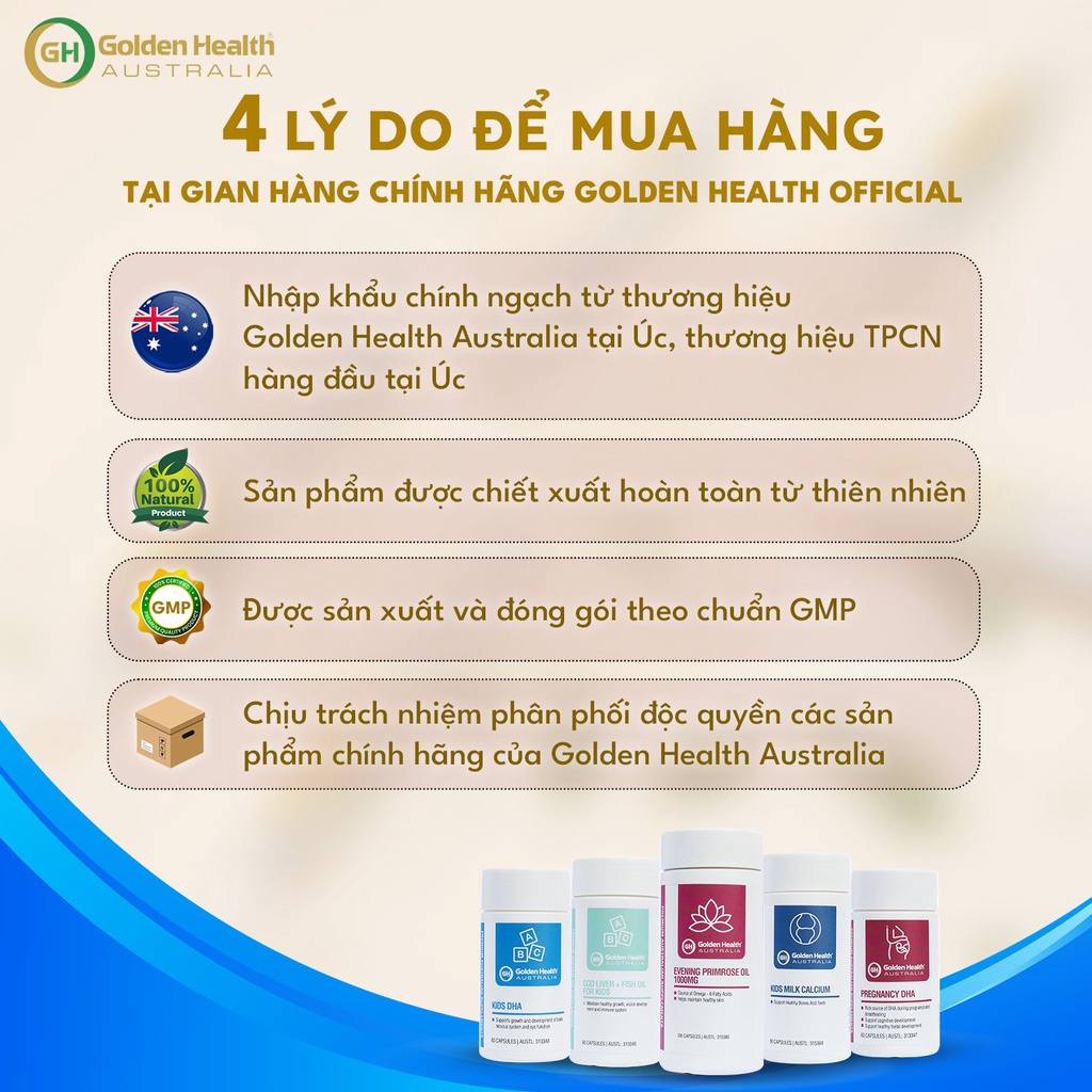 [GOLDEN HEALTH] Viên uống tinh dầu hoa anh thảo Everning Primrose – cân bằng horrmone và sắc đẹp phụ nữ (60 viên)