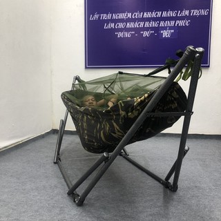 Võng dù rằn ri 2 lớp có mùng có túi đựng tặng kèm 3m dây dù
