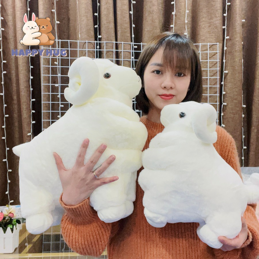 Gấu bông cừu ôm mùa đông cute siêu mềm mịn, size mini đến size to 30/45/55cm, thú nhồi bông gòn cao cấp - Happy Hug
