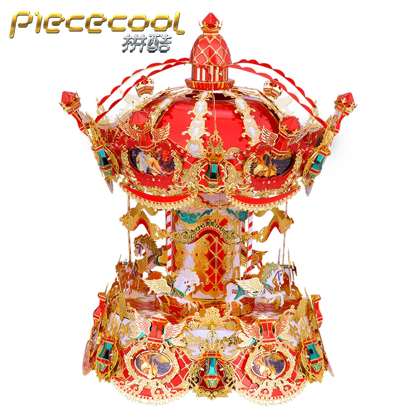 Mô Hình Kim Loại 3D Lắp Ráp Piececool Vòng Xoay Ngựa Gỗ Thần Tiên